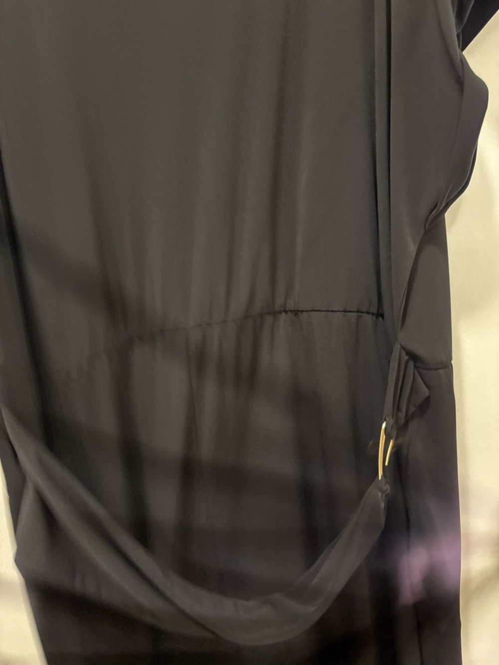 Penningtons Black Midi Dress Short Sleeve Elastic Waist Minimalist NWT - Picture 8 of 8